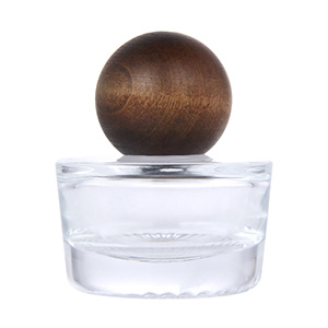 Wholesale Empty 30ML Glass Perfume Bottle with Wooden Ball Cap