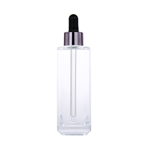 Wholesale Empty 80ML Square Cosmetic Glass Dropper Bottle