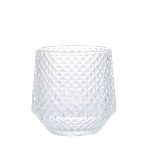 Wholesale Modern Style Reuse Glass Candle Jar with Embossment